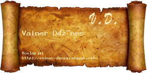 Vainer Dénes névjegykártya